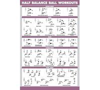 poster Half Balance Ball Workout Poster - Illustrated Exercise Chart for Core Strength & Stability Training at Home Gym(Unframed,16x24inch(40x60cm))