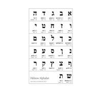poster Hebrew Language Learning Poster - Alef Bet Alphabet Chart in Cursive Script with Vowels, Educational Wall Art for Classroom(Unframed,08x12inch(20x30cm))