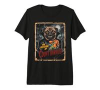 Poster Horror del Conte Barkula di Halloween con Carlino e Vampiro Maglietta Premium