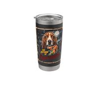 Poster horror retrò con cane di Halloween Conte Barkula Bicchiere termico in acciaio inox doppia parete