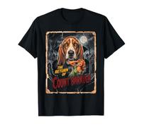 Poster Horror retrò con Cane di Halloween Conte Barkula Maglietta