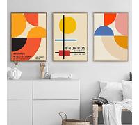 Poster Immagine 3 Pezzi 50x70 cm Senza Cornice Bauhaus Vintage Colorato Geometrico Modello Astratto Poster Stampa Wall Art Picture for Living Room Decor