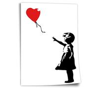 Poster in cotone Banksy: Balloon Girl Street Art, stampa artistica senza cornice, immagine da parete - A4, A3, A2, A1, A0, XXL - soggiorno, camera da letto, cucina, decorazione