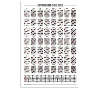 Poster in latta con informazioni sulla teoria musicale, accordi di basso a 5 corde, cartelli in metallo, decorazione da parete per ufficio, targa con stampa retrò, 12x16 pollici