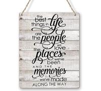 Poster in metallo con citazione motivazionale "The Best Things In Life Are The People We Love The Places We'Ve Been", decorazione da parete, 20 x 30 cm