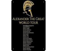 Poster in metallo con scritta "Alexander The Great World", 20,3 x 30,5 cm, per bar, pub, garage, grotta degli uomini