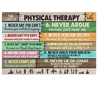 Poster in metallo con scritta "The Laws of Physical Therapy Never Say You Can't ", 20,3 x 30,5 cm, decorazione da parete per la casa e il bagno