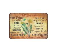 Poster in metallo con scritta "When You Enter This Office Amazing Safe Kind Special Strong Wonderful Vintage Sign Bathroom Home Garden Retro Store 20,3 x 30,5 cm, poster in metallo per garage