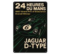 Poster in metallo per auto da corsa Jaguar D-type 24 Heures Du Mans -...