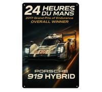 Poster in metallo per auto da corsa Porsche 919 Hybrid 24 Heures Du Mans - In...