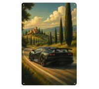 Poster in metallo per auto Lamborghini sesto elemento - Insegna in latta -...