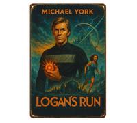 Poster in metallo per film Logan's Run Michael York - Insegna da collezione...