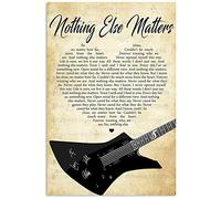 Poster in metallo retrò con scritta in lingua inglese "Guitar Nothing Else Matters So Close No Matter How Far Poster" vintage in alluminio, per casa, caffè, decorazione da parete, 15,2 x 20,3 cm