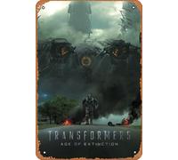 Poster in metallo retrò con scritta "Transformers 4 Age of Extinction", film d'azione di fantascienza, un foglio, decorazione artistica da parete, 20,3 x 30,5 cm