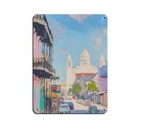 Poster in metallo retrò con stampa a tema New Orleans con stampa a quartiere francese, chic art retrò, pittura in ferro, per bar, grotte, bar, famiglia, garage, decorazione da parete, 30 x 40 cm