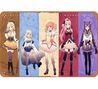 Poster in metallo retrò con Youtuber, Hololive, Gawr Gura, Ninomae Ina'nis, Watson Amelia, Mori Calliope, Takanashi Kiara, decorazione artistica da parete per la casa, 20,3 x 30,5 cm