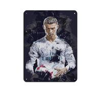 Poster in metallo retrò, motivo: calciatore Cristiano Ronaldo, stile chic, retrò, pittura in ferro, per bar, grotte, bar, famiglia, garage, decorazione da parete, 30 x 40 cm