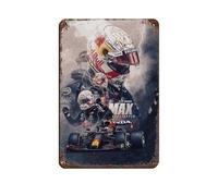 Poster in metallo retrò, motivo: World Formula 1 Driver Max Verstappen 8, decorazione da parete per bar, grotta, bar, famiglia, garage, 20 x 30 cm
