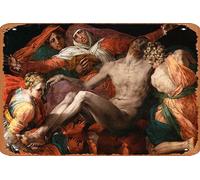 Poster in metallo retrò Pieta di Rosso Fiorentino Realismo Opera d'arte romantica Michelangelo stampe disegni biblici ritratto pittura arte da parete poster rinascimentale su tela arte fresca