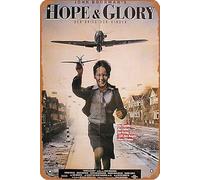 Poster in metallo stile retrò con scritta "Hope and Glory Movies" per casa, bar, pub, decorazione da parete, 20,3 x 30,5 cm