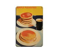 Poster in metallo, stile retrò, con scritta "Le Pancakes and Coffee", decorazione da parete per bar, grotte e caffè, decorazione da parete, 20 x 30 cm