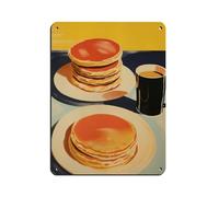 Poster in metallo, stile retrò, con scritta "Le Pancakes and Coffee", decorazione da parete per bar, grotte e caffè, decorazione da parete per garage, 30 x 40 cm
