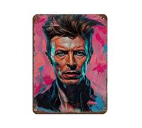 Poster in metallo, stile retrò, motivo Bowie Art, stile chic, retrò, pittura in ferro, per bar, grotte, bar, famiglia, garage, decorazione da parete, 30 x 40 cm