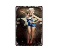 Poster in stile industriale a tema potere femminile, cartello in metallo da appendere alla parete della cucina, capanno del garage, 20,3 x 30,5 cm