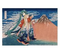 Poster in tessuto Presence Hokusai x Hatsune Miku Fine Wind Clear Morning B2