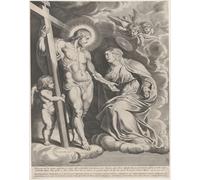 Poster incisione Cristo Maria - Sacra arte da parete vintage -...