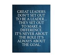 poster Inspirational Wall Art Print with Quote “Great Leaders Set Out to Make a Difference”, Modern Decor for Office Desk & Living Room(Framed,12x18inch(30x45cm))