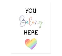 Poster ispirato Wall Art - Cuore arcobaleno "You Belong Here"