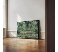 Poster Japan Garden Bridge - Water Lily Pond Wall Art - 16x12/20x16/24x18/36x24