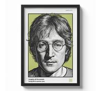 Poster John Lennon The Beatles QR Code Canzone Personalizzata Stampa Artistica