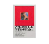 Poster Kanye West con stampa artistica su tela, motivo: album My Beautiful Dark Twisted Fantasy, decorazione da parete moderna per camera da letto e soggiorno, 20 x 30 cm, senza cornice