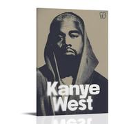Poster Kanye West Rapper stampa su tela, decorazione da parete moderna per camera da letto e soggiorno, 20 x 30 cm, con cornice