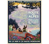 Poster La Route des Alpes Roger Broders Wall Art - 12X16/16X20/18X24/24X36