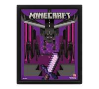 Poster lenticolare di Minecraft, arte da parete 3D ufficiale di Minecraft con scene iconiche, stampa lenticolare, perfetto per giocatori, bambini o collezionisti, ideale per decorare la stanza, regalo
