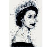 Poster letterario della regina Elisabetta II, arte murale vintage, dipinto su tela e stampe della regina Elisabetta II, arredamento moderno per la casa, 40x60 cm, senza cornice.