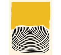 Poster linea astratta gialla arte da parete geometrica fine -...