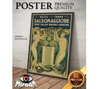 POSTER locandina vintage SALSOMAGGIORE Terme acqua salute salso bromo iodiche