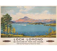 Poster Loch Lomond Scozia Ferrovie Britanniche Wall Art -...