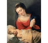 Poster Madonna e Bambino che dorme arte barocca da parete -...