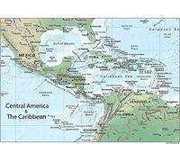 Poster mappa America centrale e Caraibi, 61 x 43 cm, carta laminata