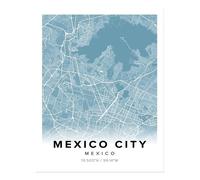 Poster Mappa Città del Messico Wall Art - Arredamento urbano moderno...