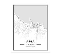 Poster Mappa della città di Apia Samoa Wall Art - Stampa d'arte dal design...