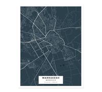 Poster Mappa della Città di Marrakech Wall Art - Elegante decorazione...