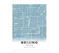 Poster Mappa della Città di Pechino Wall Art - Decorazione Urbana Qualità...