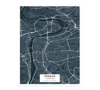 Poster Mappa della Città di Praga Wall Art - Elegante decorazione urbana di...