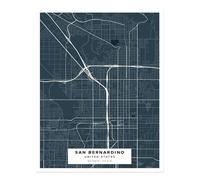 Poster Mappa della Città di San Bernardino Wall Art - Design urbano moderno